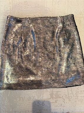 Silver Sequin mini skirt